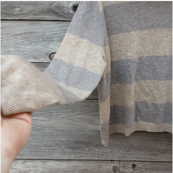 L Theory grey & cream turtleneck wool sweater - Picture 6 of 7